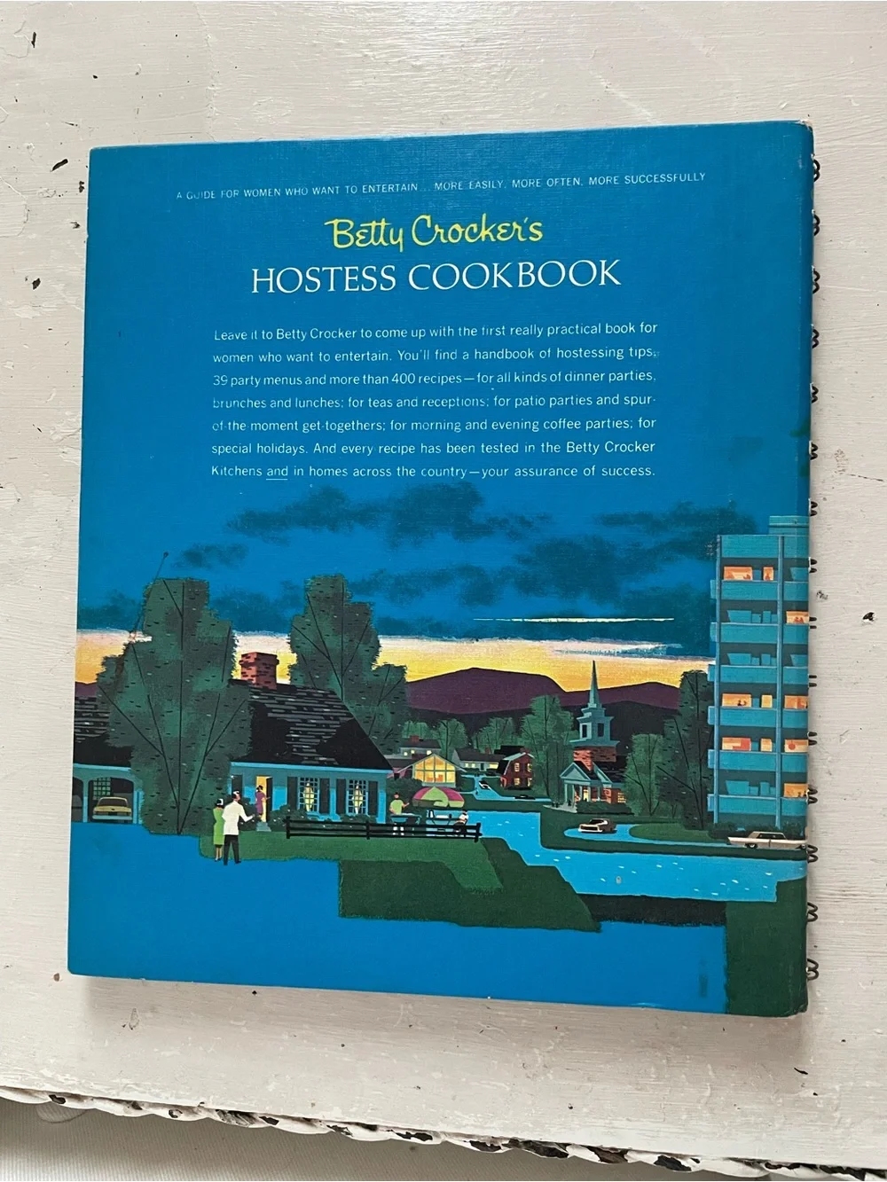 Betty Crocker Blue Hostess Cookbook - Illustrated Midcentury Cover